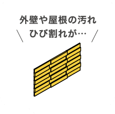 外壁や屋根の汚れひび割れが…
